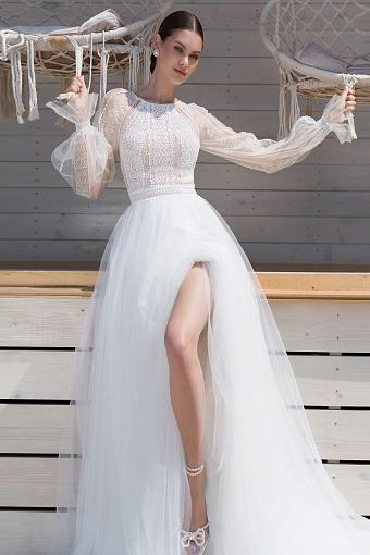 Свадебное платье а-силуэт с рукавами #2705