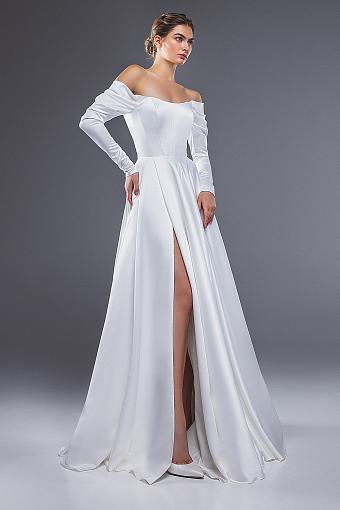 Свадебное платье а-силуэт с рукавами #1669